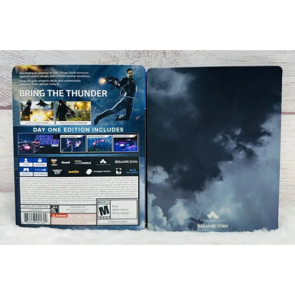 Just Cause 4 (Sony PS4, PlayStation 4, 2018) SteelBook ONLY - NO DISC - USED
